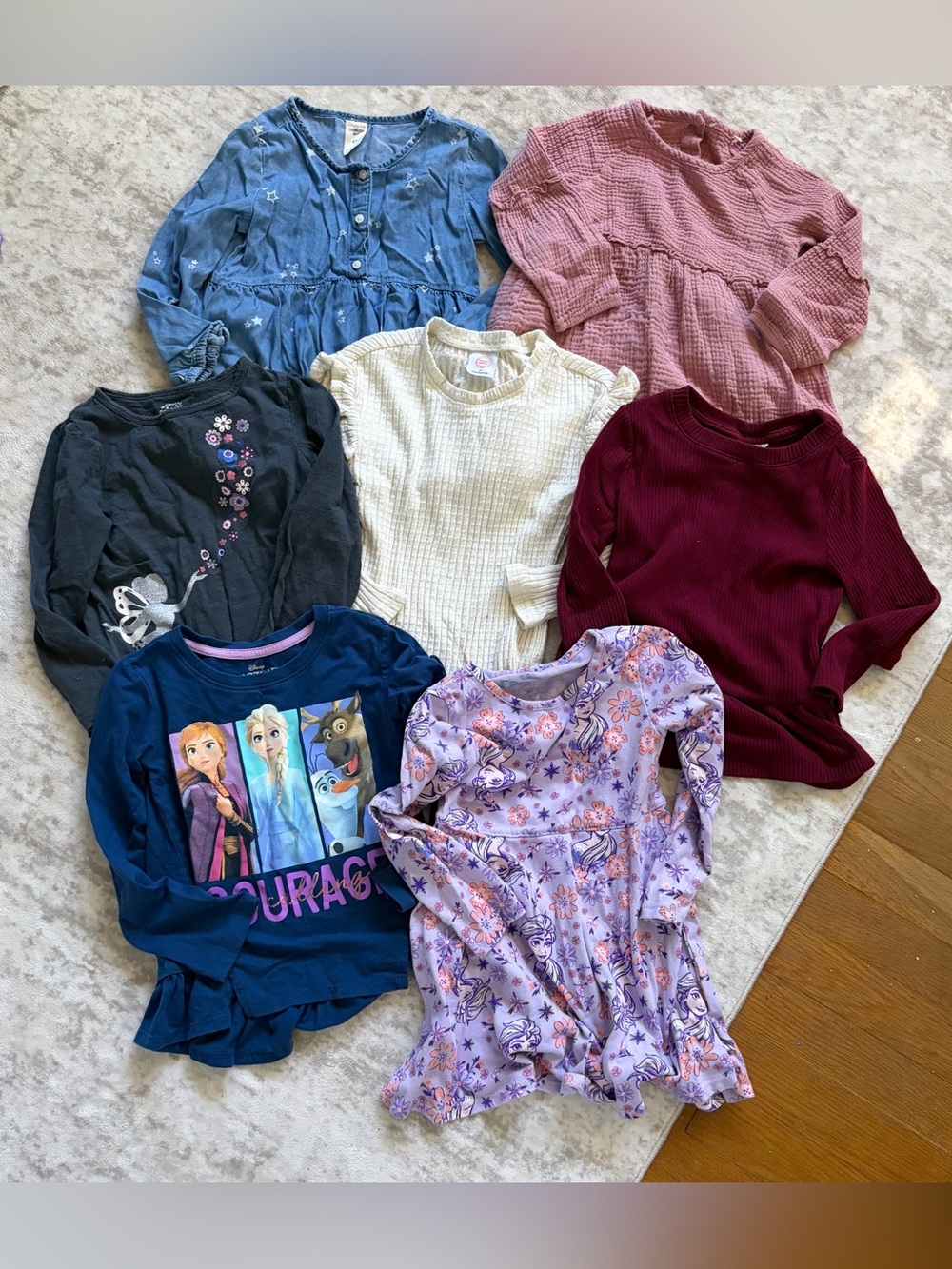 Girls 4T Long Sleeve Shirt Bundle (7 shirts)